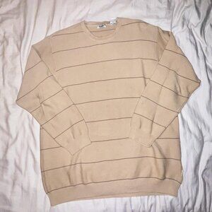 Vintage Izod Cream and brown striped sweater